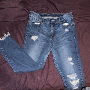 Denim ripped jeans